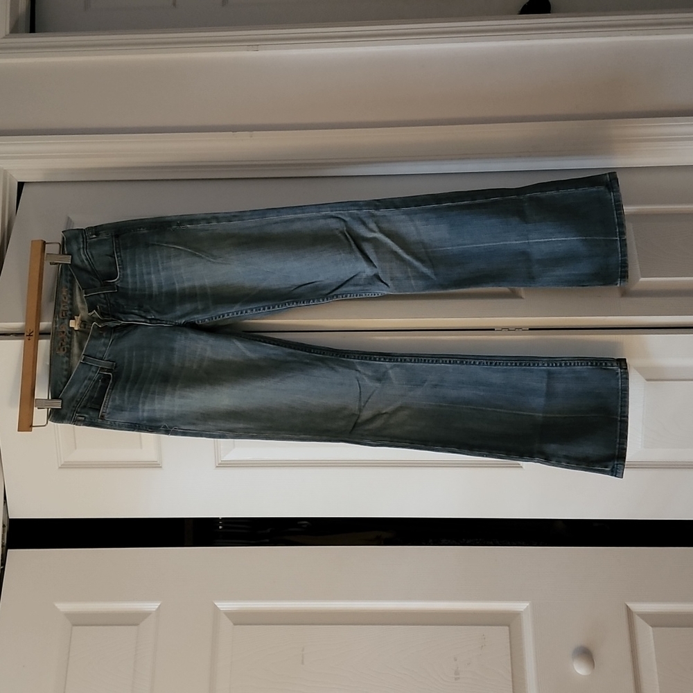 Women's boot cut jeans.